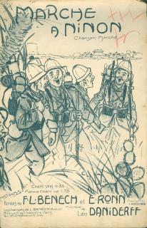 Marche à Ninon ou Ah ! Ninon ! Ninon. Chanson-Marche (illustration Léon Pousthomis), Louis Bénech Éditeur .
