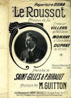 Le Roussot : chanson de fou créée par Villers au Petit Casino - répertoire Dona [Gaston Dona], Saint-Gilles Édition .